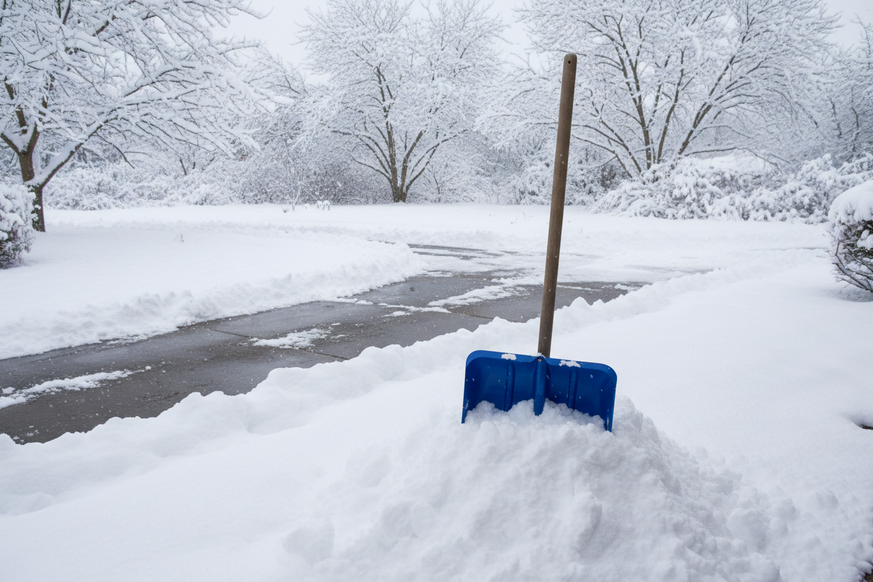 snö skottning utan personer